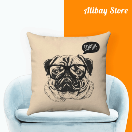 Personalized Dog Pillow - Buy Custom Pug Pillow Online