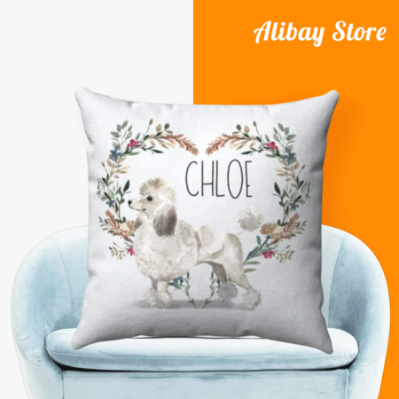 Personalized Dog Pillow for Dog Mom | Poodle Pillow