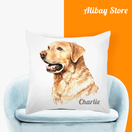 Personalized Dog Pillow for Sofa Couch Home Decor | Labrador Retriever Pillow