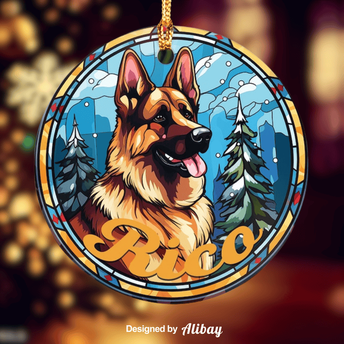 Personalized German Shepherd Ornament Using Pet's Photo