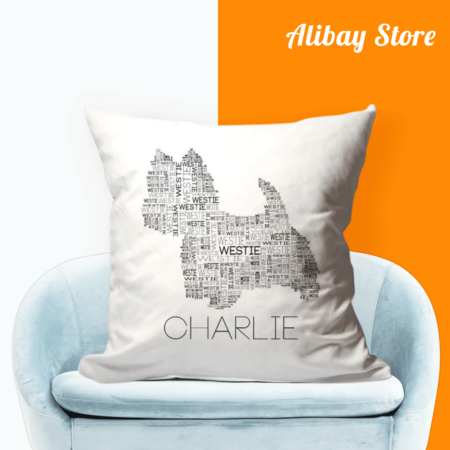 Personalized Word Silhouette Pillow | Yorkshire Terrier Pillow