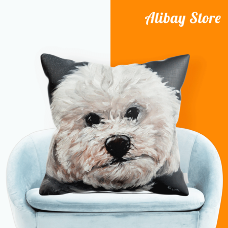 Poodle Pillow with Custom Face | Personalized Dog Pillow