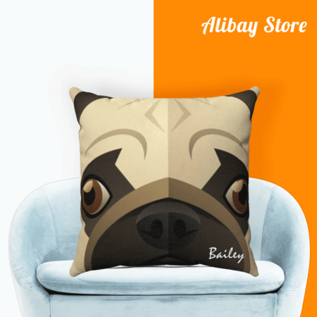 Pug Pillow for Dog Lovers - Personalized Dog Pillow