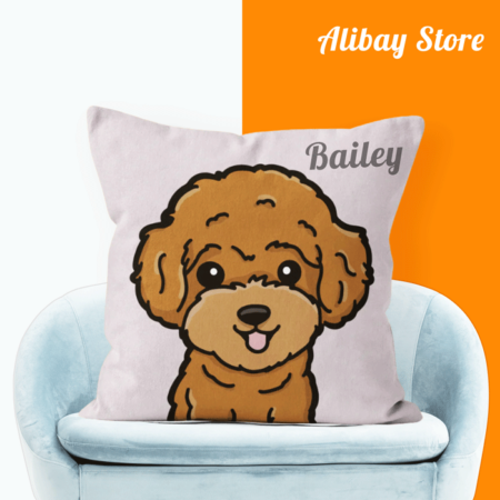 Square Poodle Pillow | Personalized Pet Pillow for Home Decor