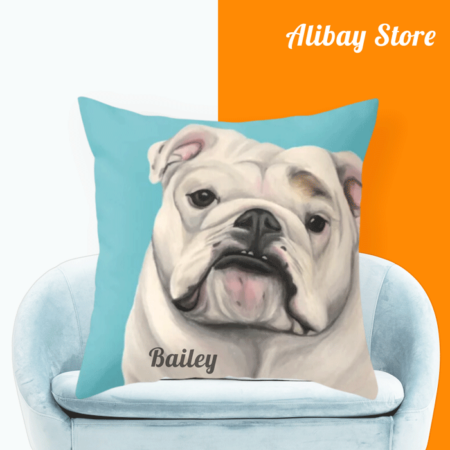 Sweet Little Throw Pillow | Personalized English Bulldog Pillow