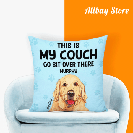 This is my couch go sit over there murphy - Golden Retriever Pillow