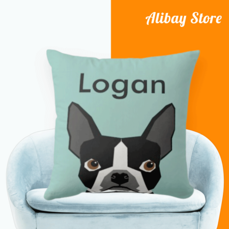 Unique Personalized Dog Pillow | Custom Boston Terrier Pillow