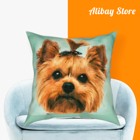 Yorkshire Terrier Pillow Cover for Yorkie Lovers